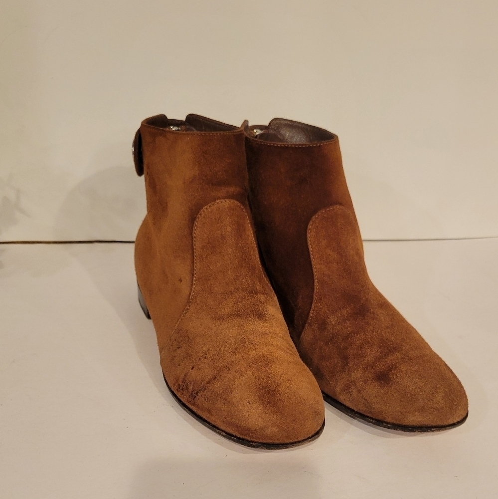 Gianni Rossi Lindon Suede Brown Booties Women's Size 36 - Picture 3 of 14